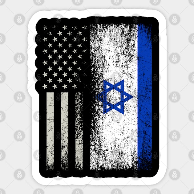 Isreal US Flag Sticker by ShirtsShirtsndmoreShirts